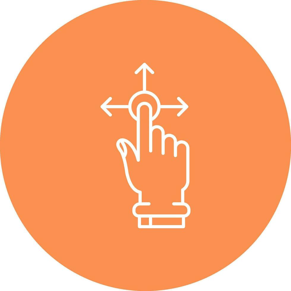 Hold and Move Line color circle Icon vector