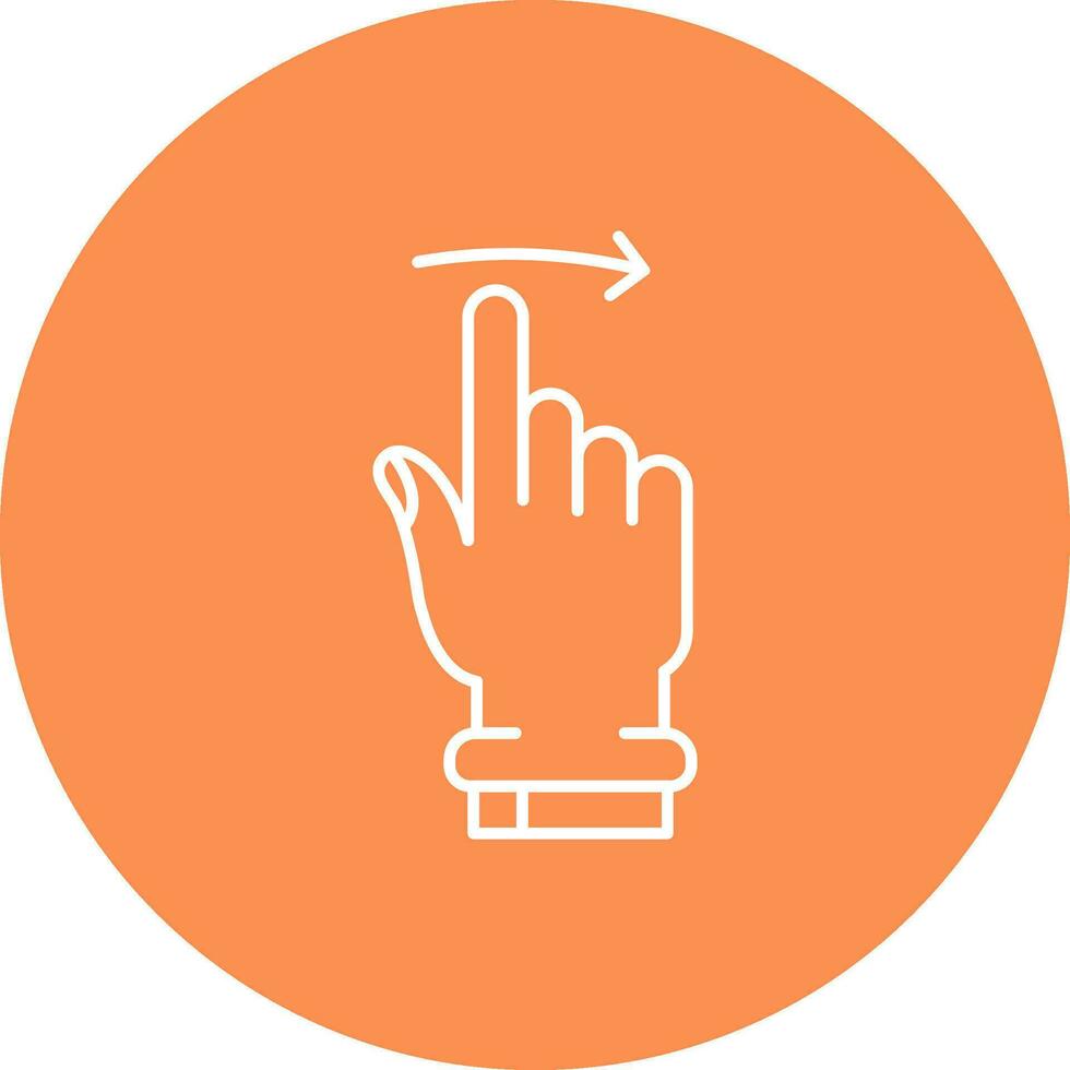 Swipe Right Line color circle Icon vector