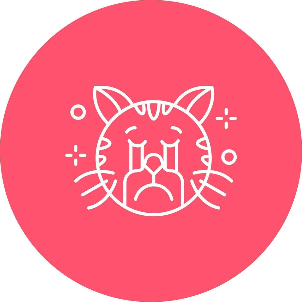 Cry Line color circle Icon vector