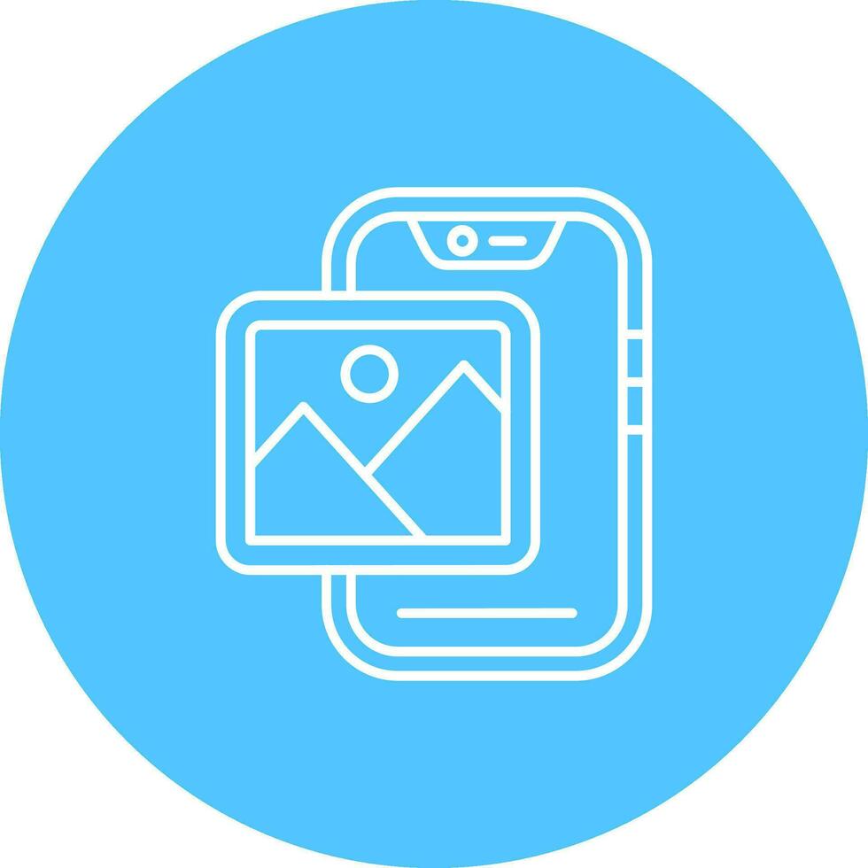 Photos Line color circle Icon vector