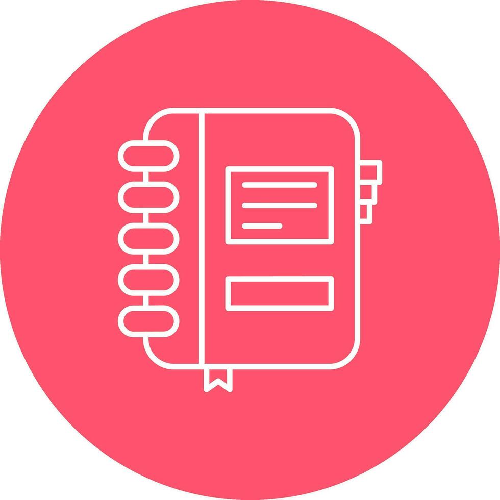 Notebook Line color circle Icon vector