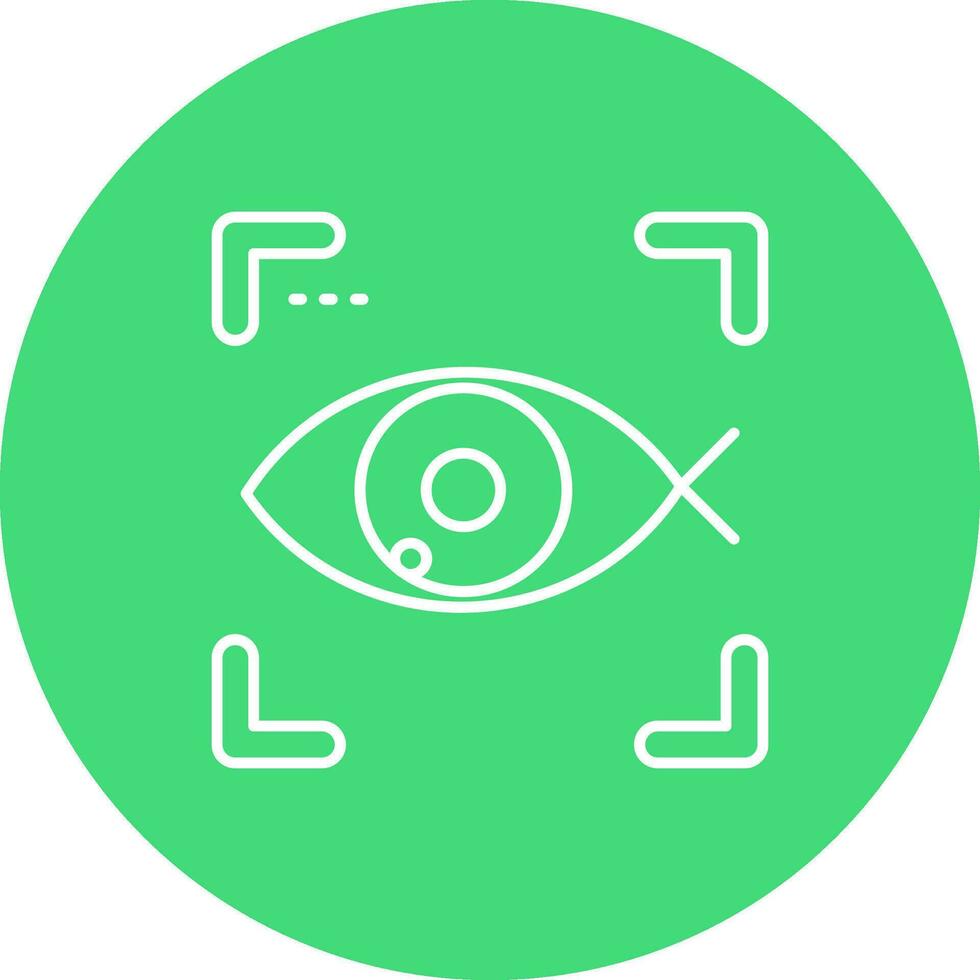Fish eye Line color circle Icon vector