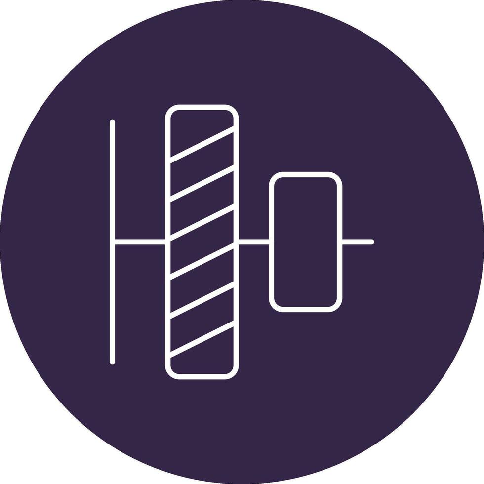 Vertical alignment Line color circle Icon vector