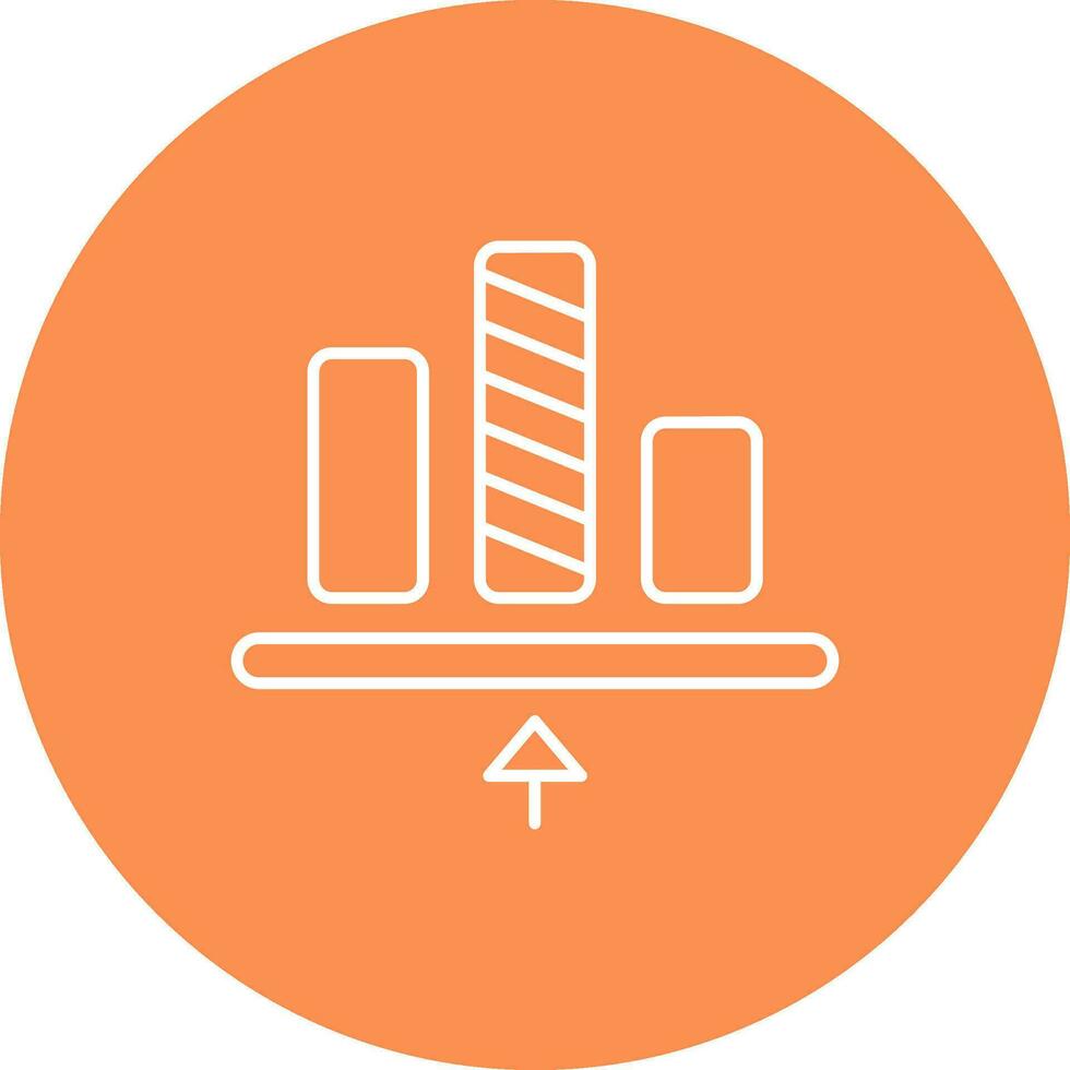 Bottom allignment Line color circle Icon vector