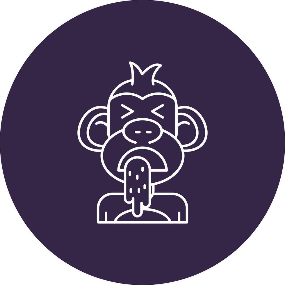 Vomit Line color circle Icon vector