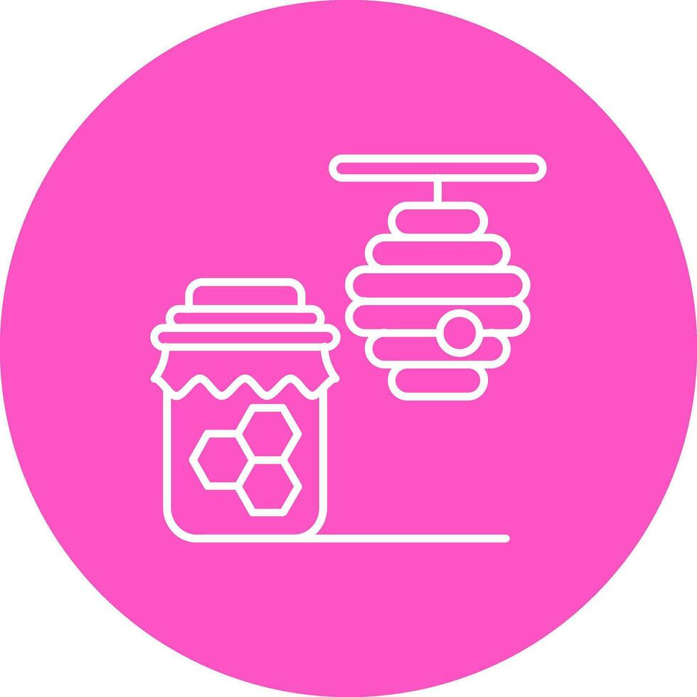 Honey Line color circle Icon vector