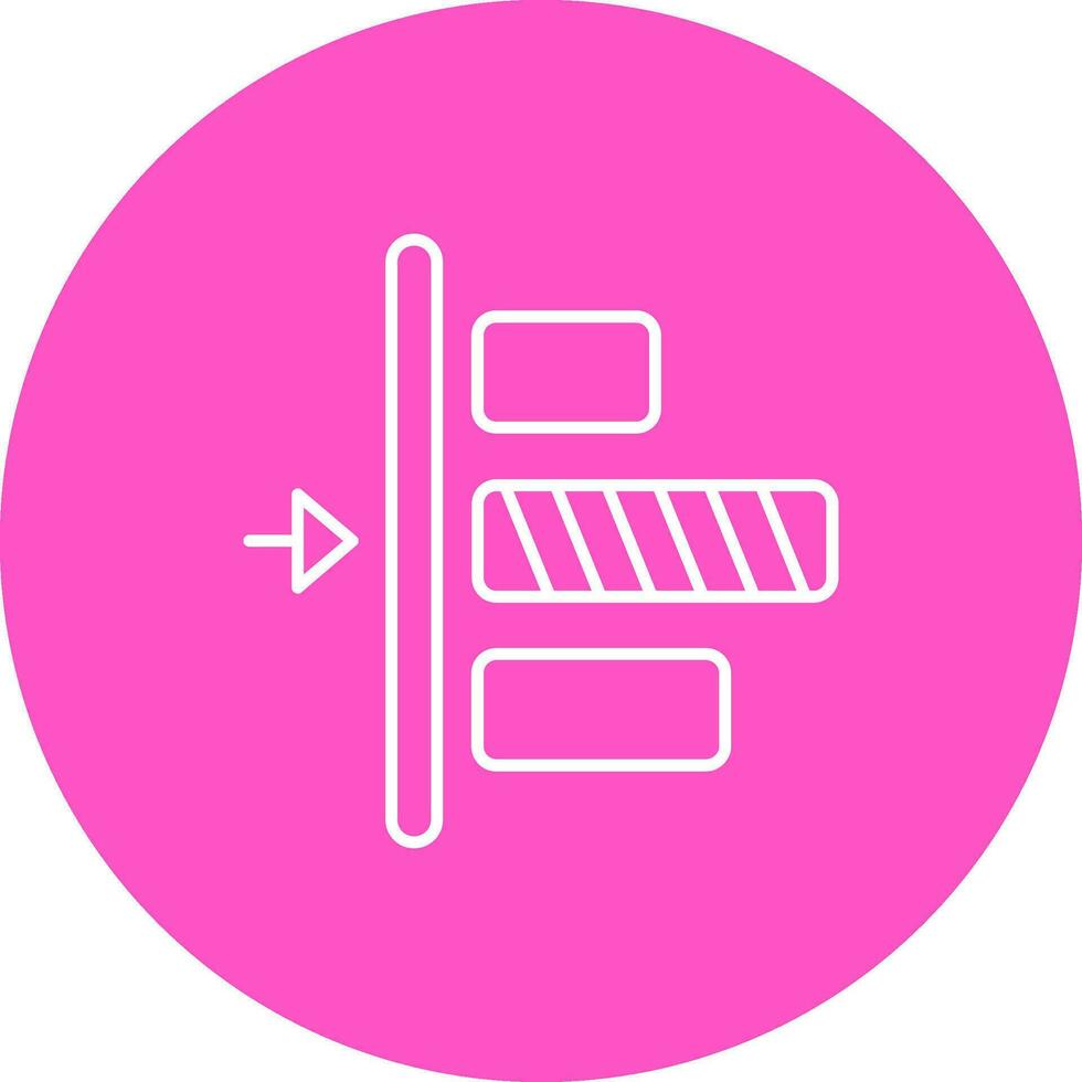 Left alignment Line color circle Icon vector
