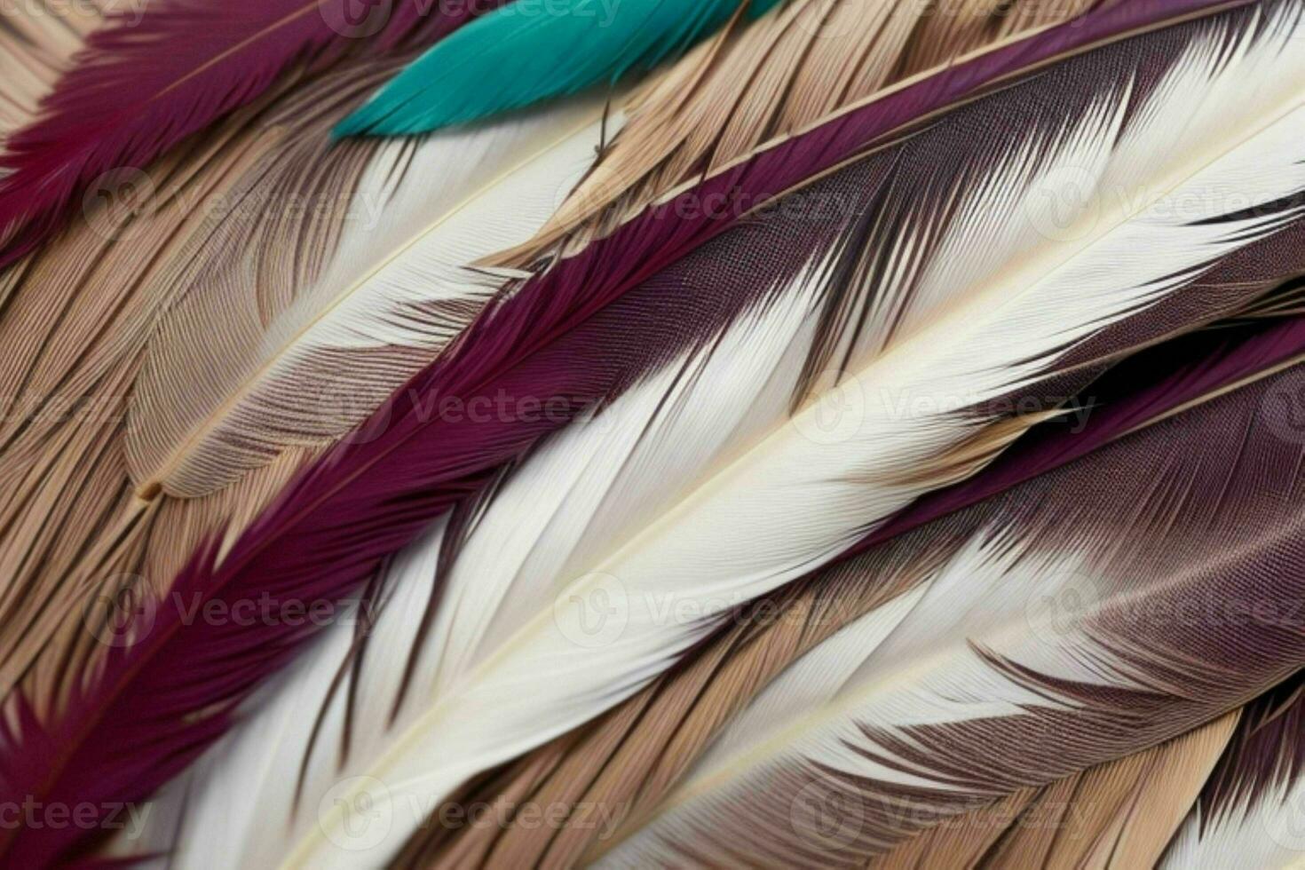 AI generated Closeup vibrant feather texture wallpaper background. Pro Photo