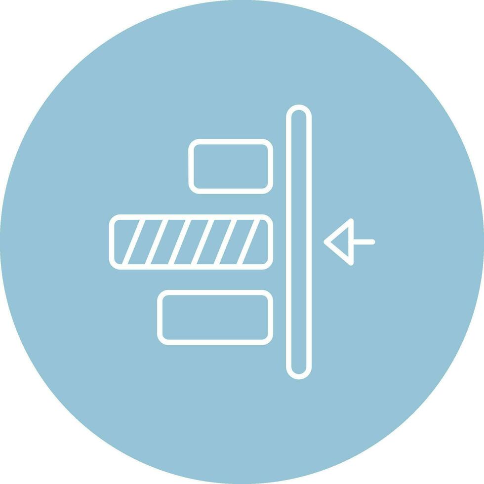 Right alignment Line color circle Icon vector