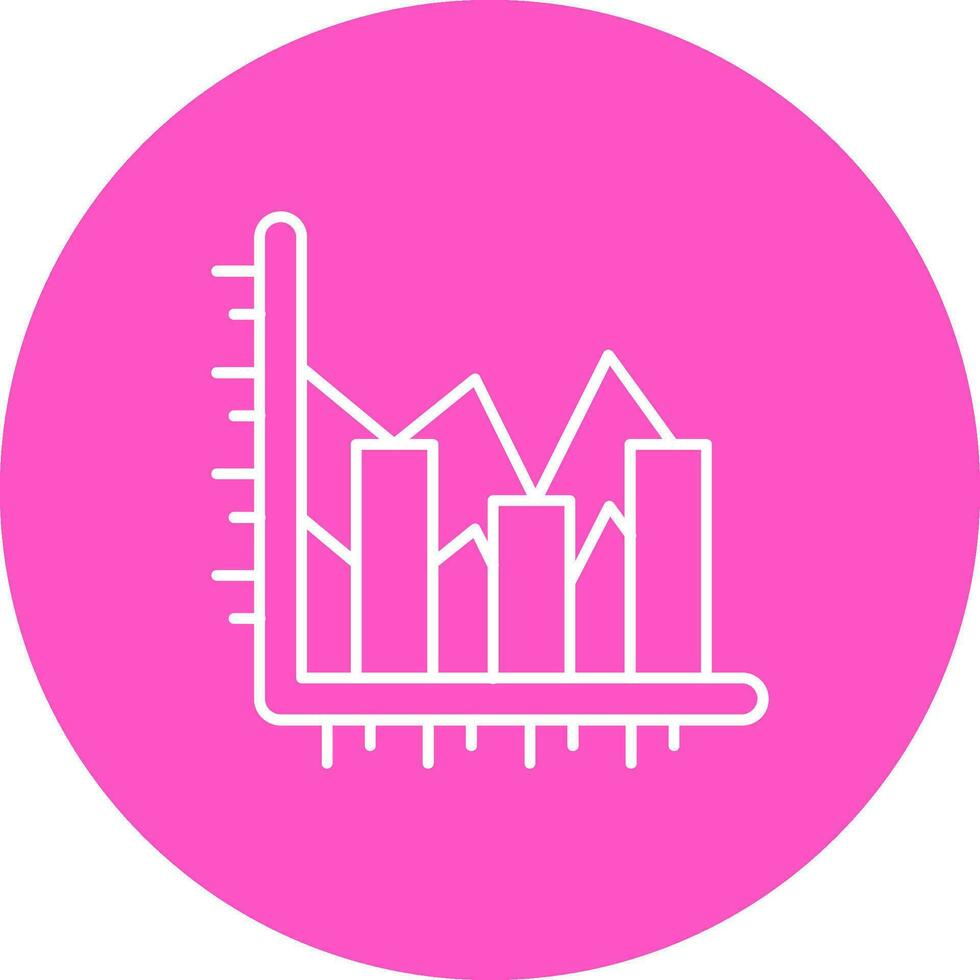 Bar chart Line color circle Icon vector