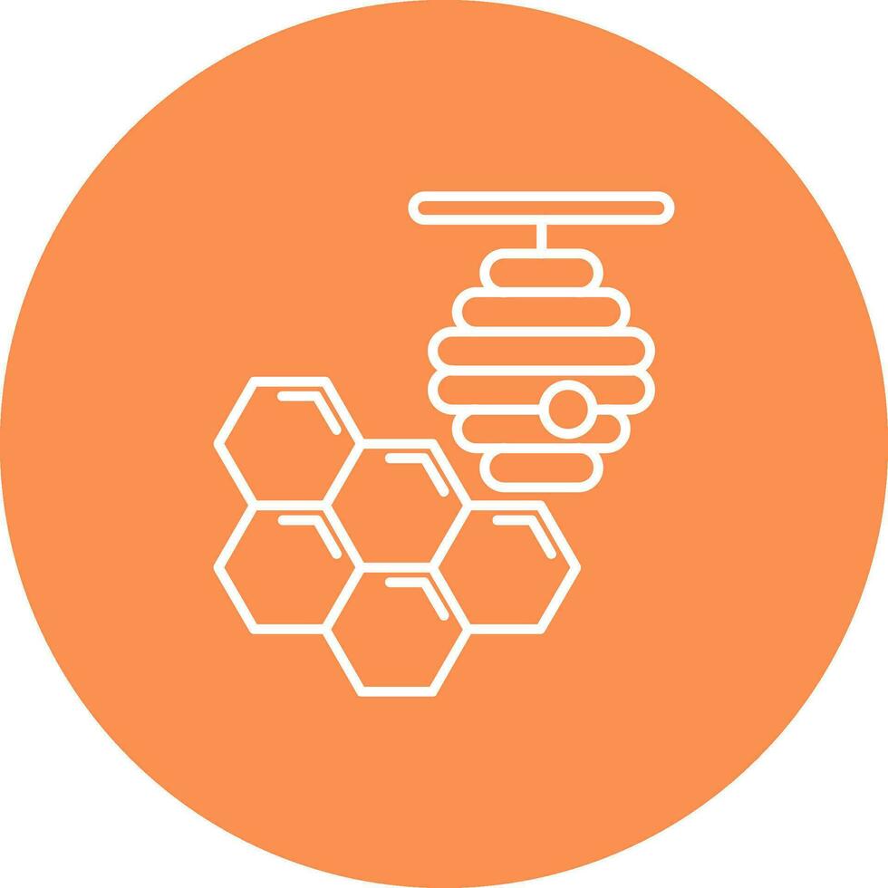 Honeycomb Line color circle Icon vector