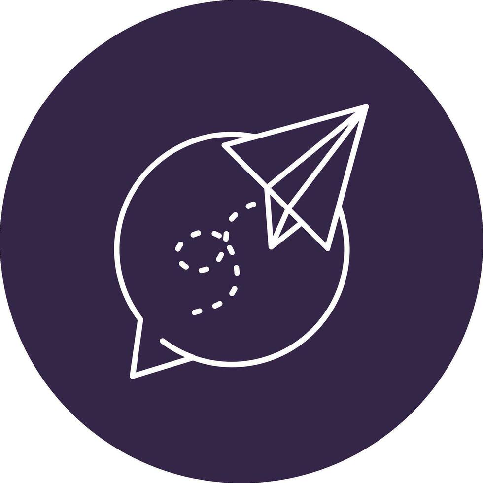 Paper plane Line color circle Icon vector