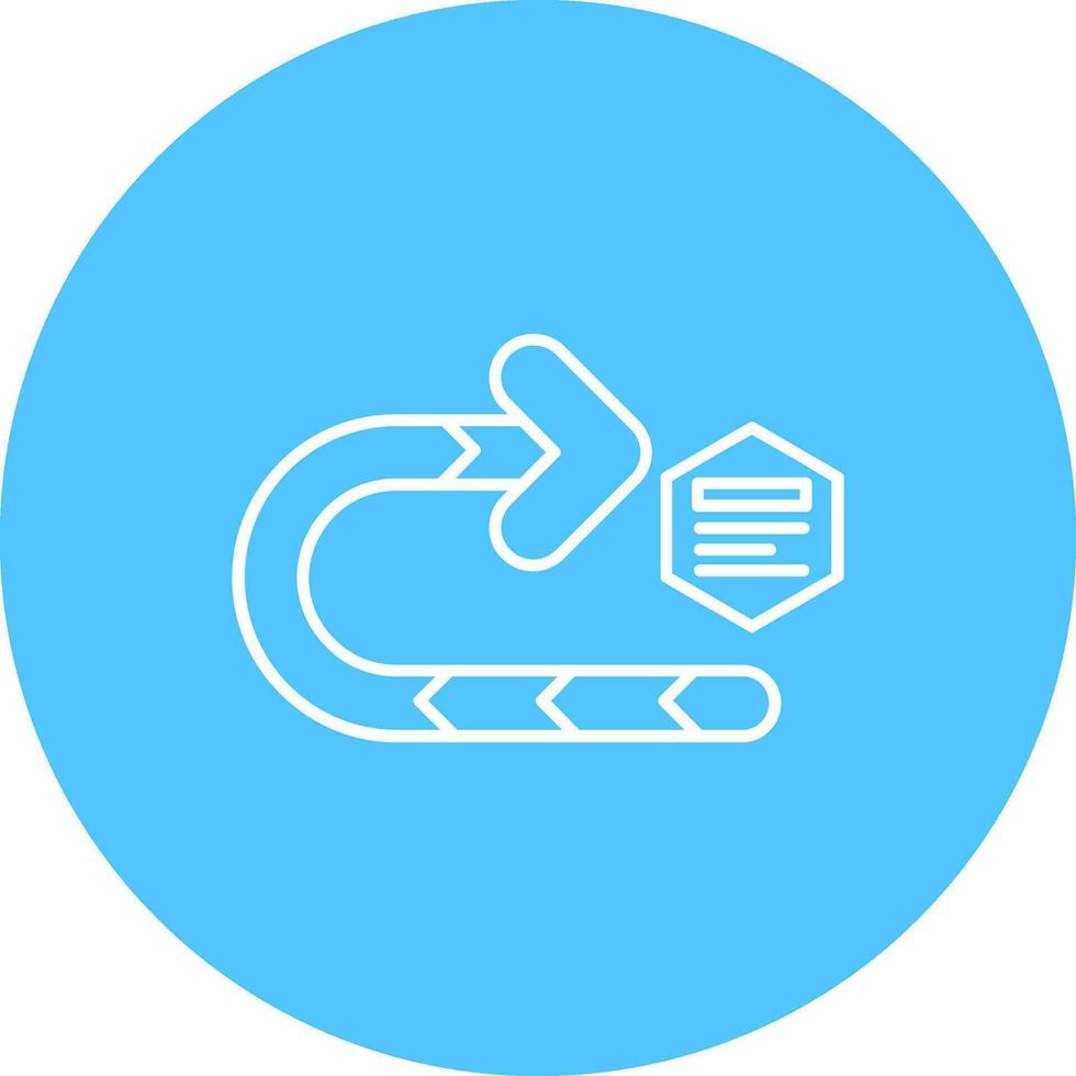 Right turn Line color circle Icon vector