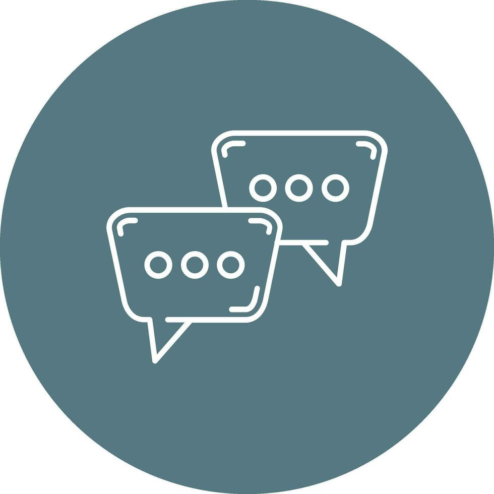 Speech bubbles Line color circle Icon vector