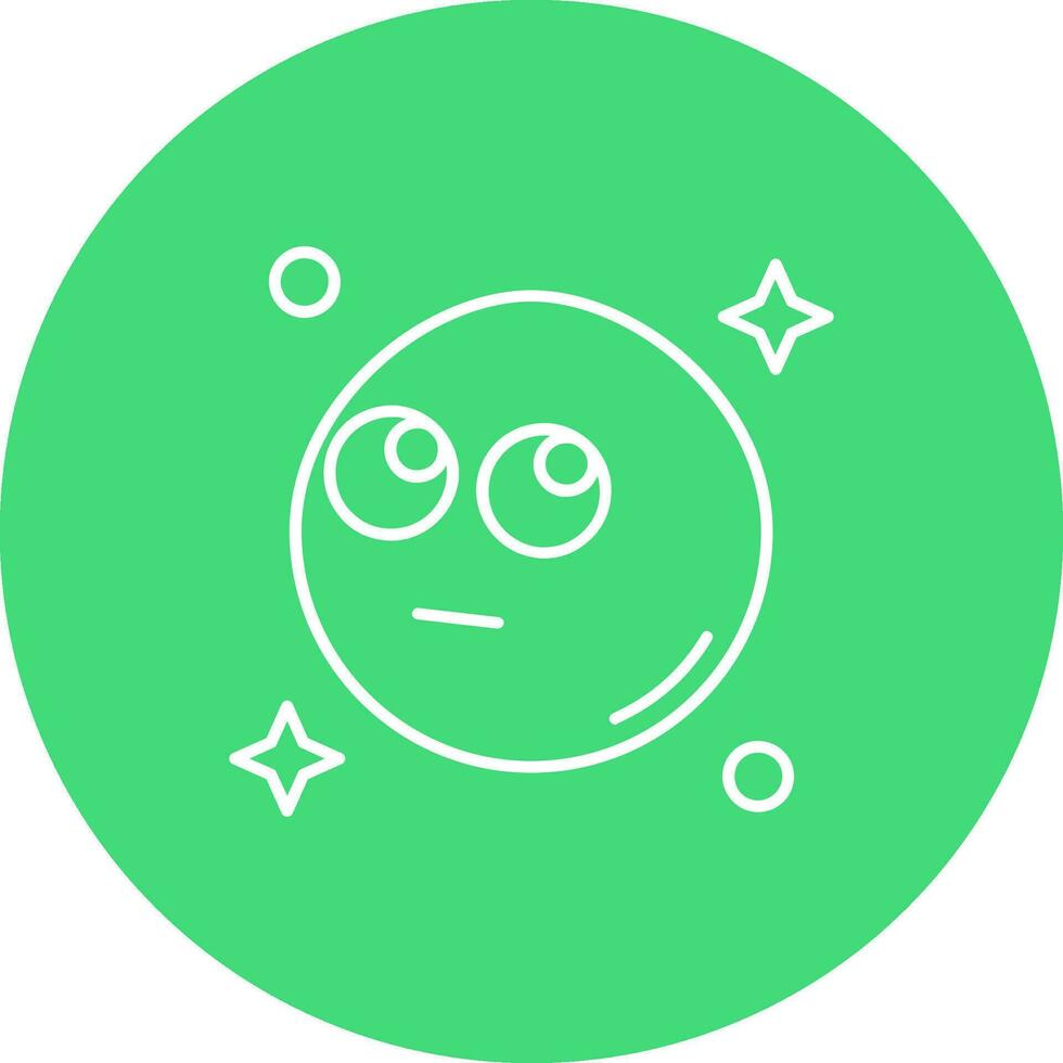 Rolling eyes Line color circle Icon vector
