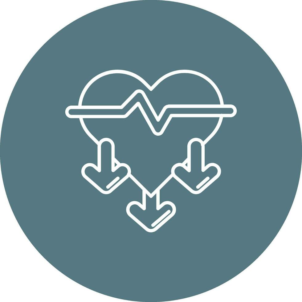 Heart rate Line color circle Icon vector