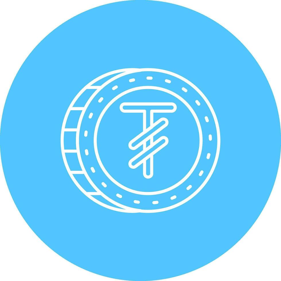 Tugrik Line color circle Icon vector