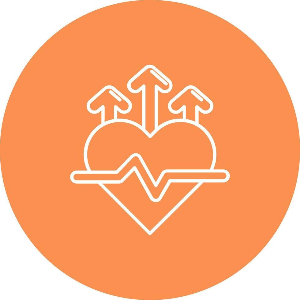 Heart rate Line color circle Icon vector