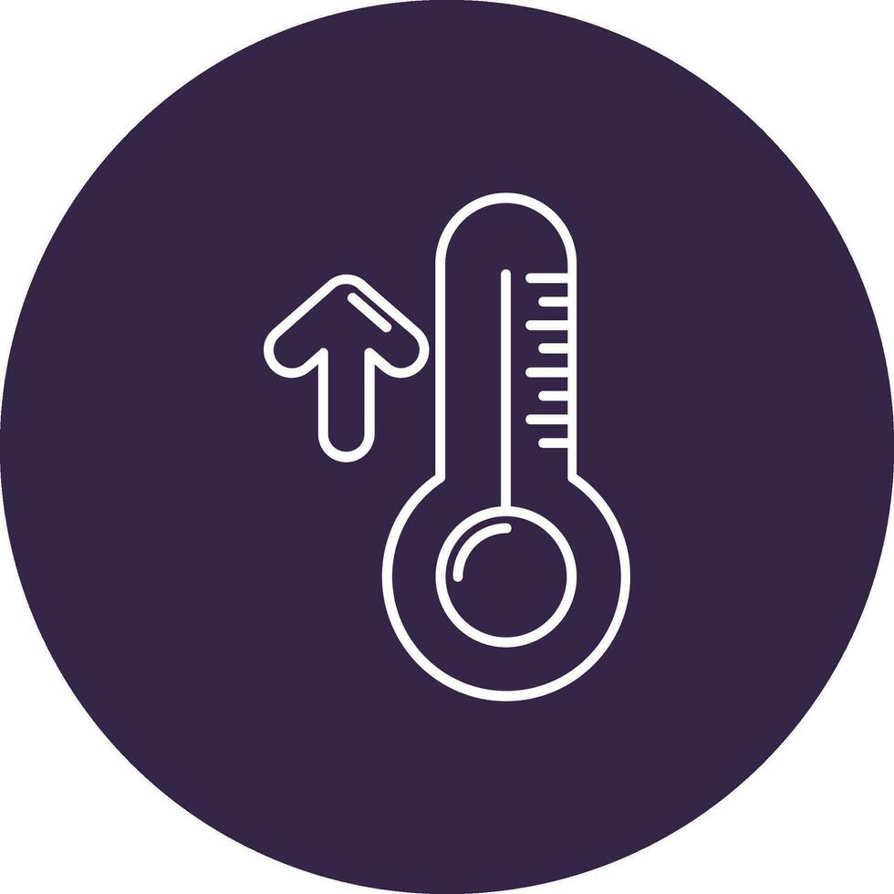 High temperature Line color circle Icon vector