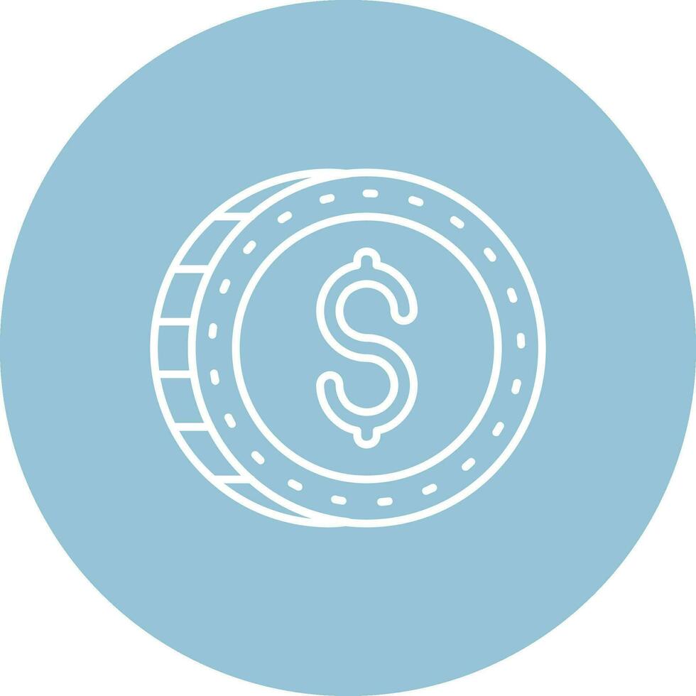 Dollar Line color circle Icon vector