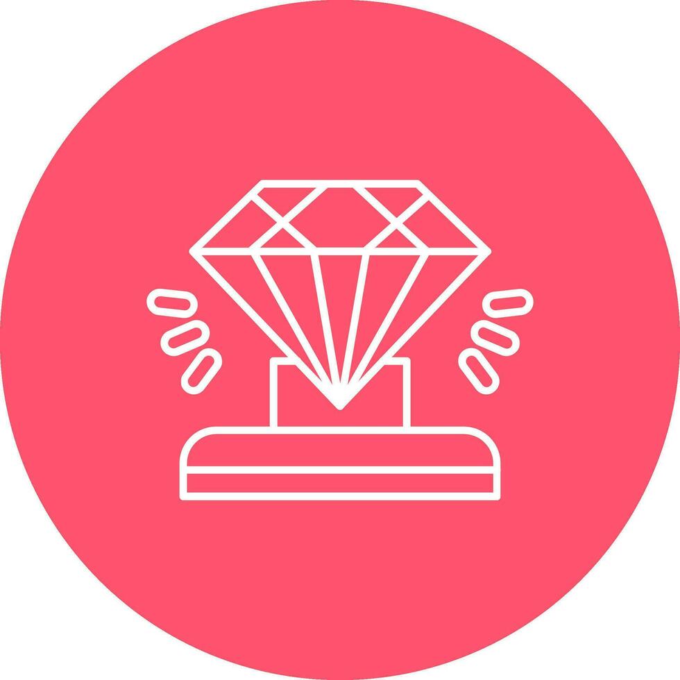 Diamond Line color circle Icon vector