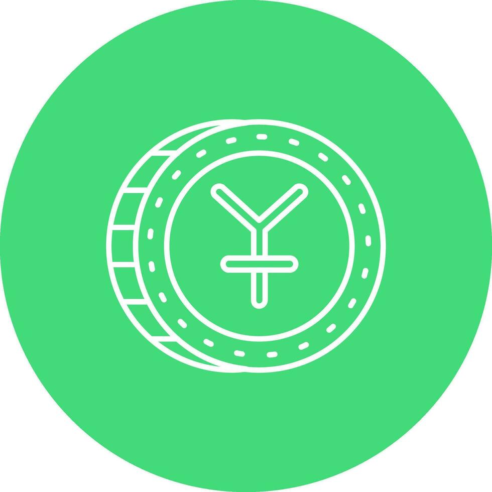 Yuan Line color circle Icon vector