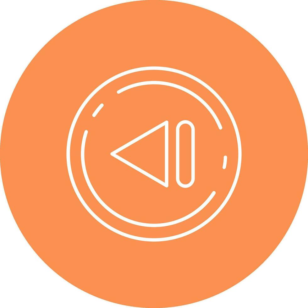 Previous Line color circle Icon vector