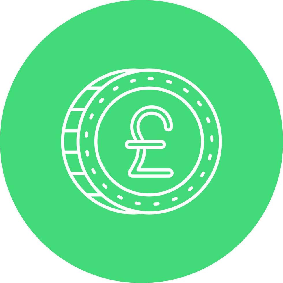 Pound Line color circle Icon vector