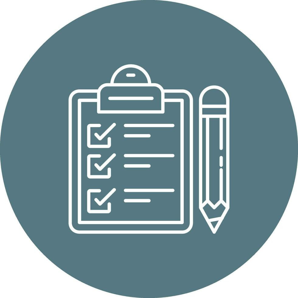Exam Line color circle Icon vector