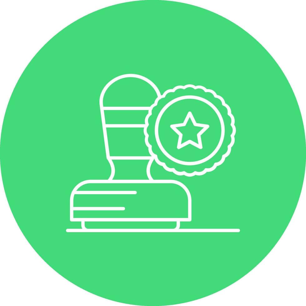 Stamp Line color circle Icon vector
