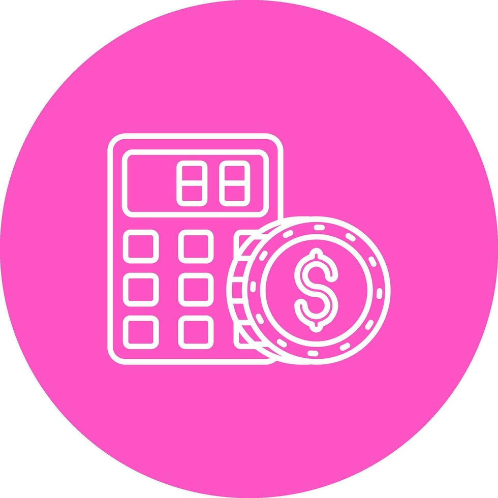 Calculator Line color circle Icon vector