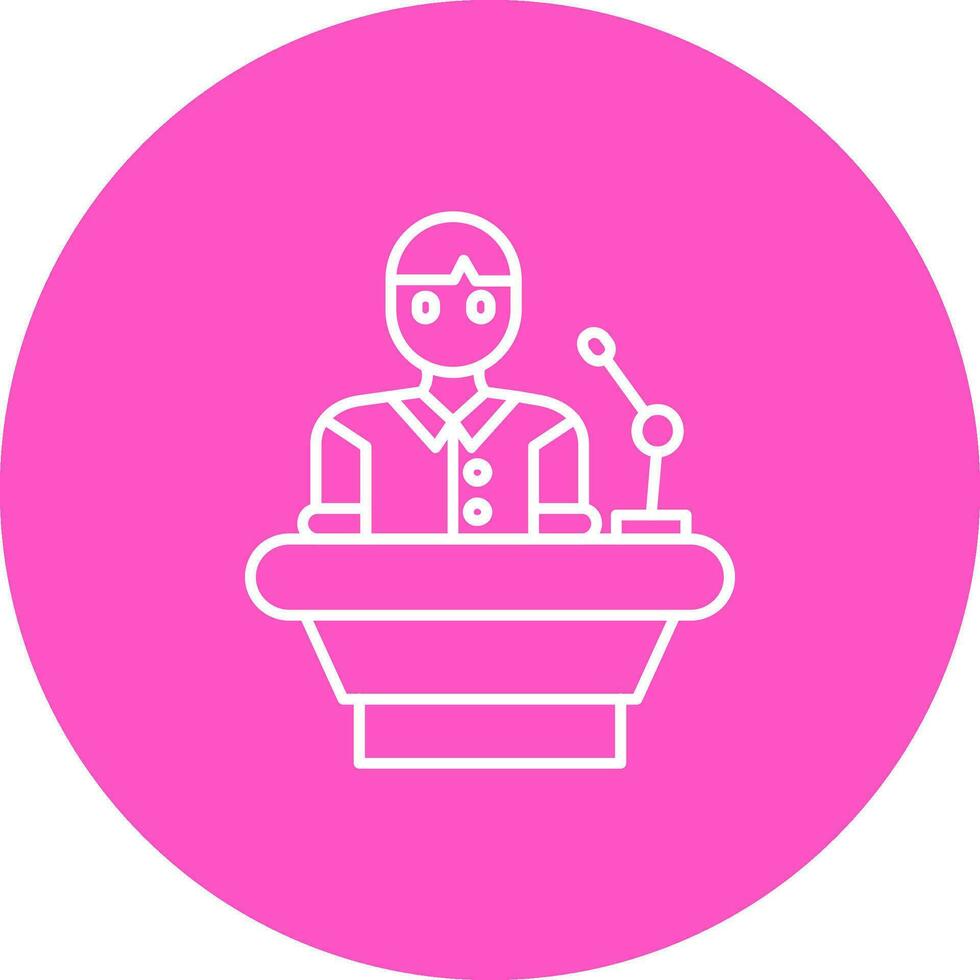 Lecturer Line color circle Icon vector