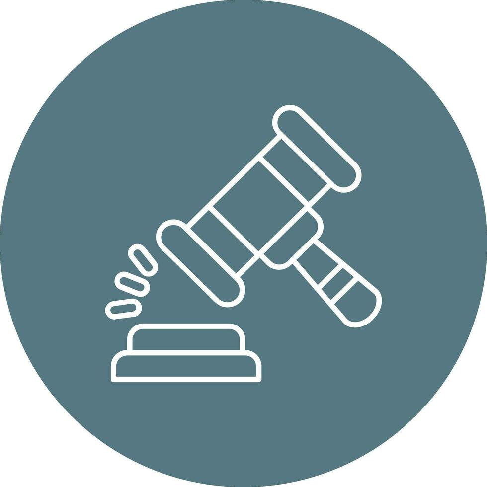 Gavel Line color circle Icon vector