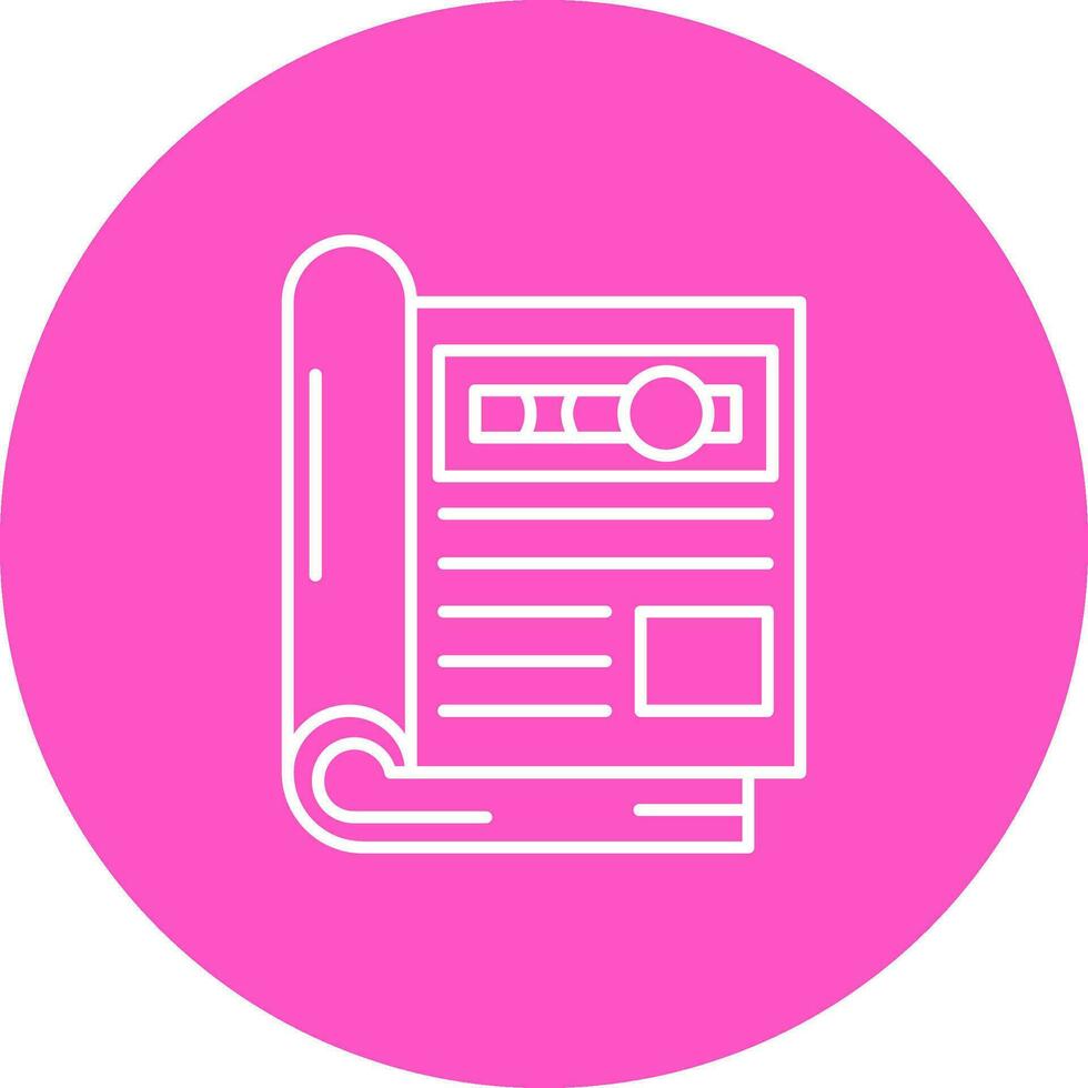 Magazine Line color circle Icon vector