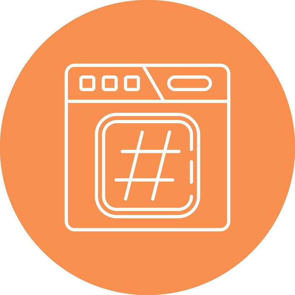 Hashtag Line color circle Icon vector