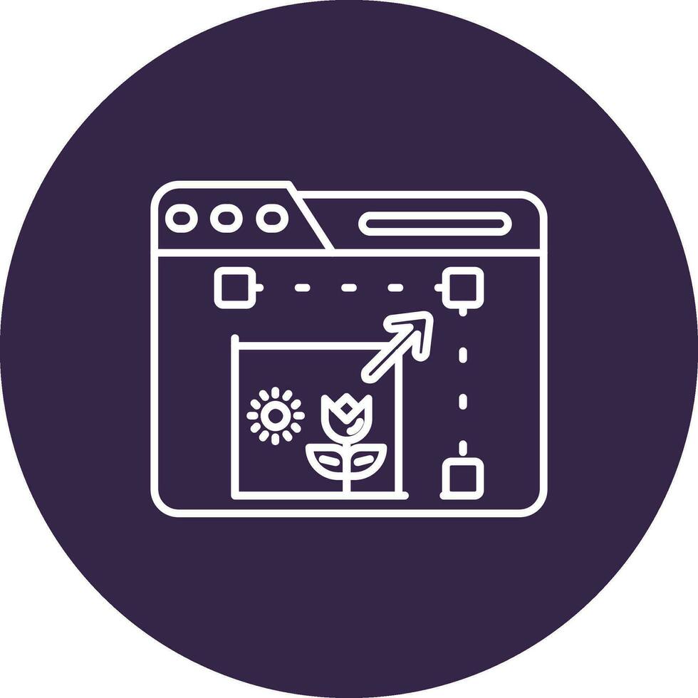 Resize Line color circle Icon vector