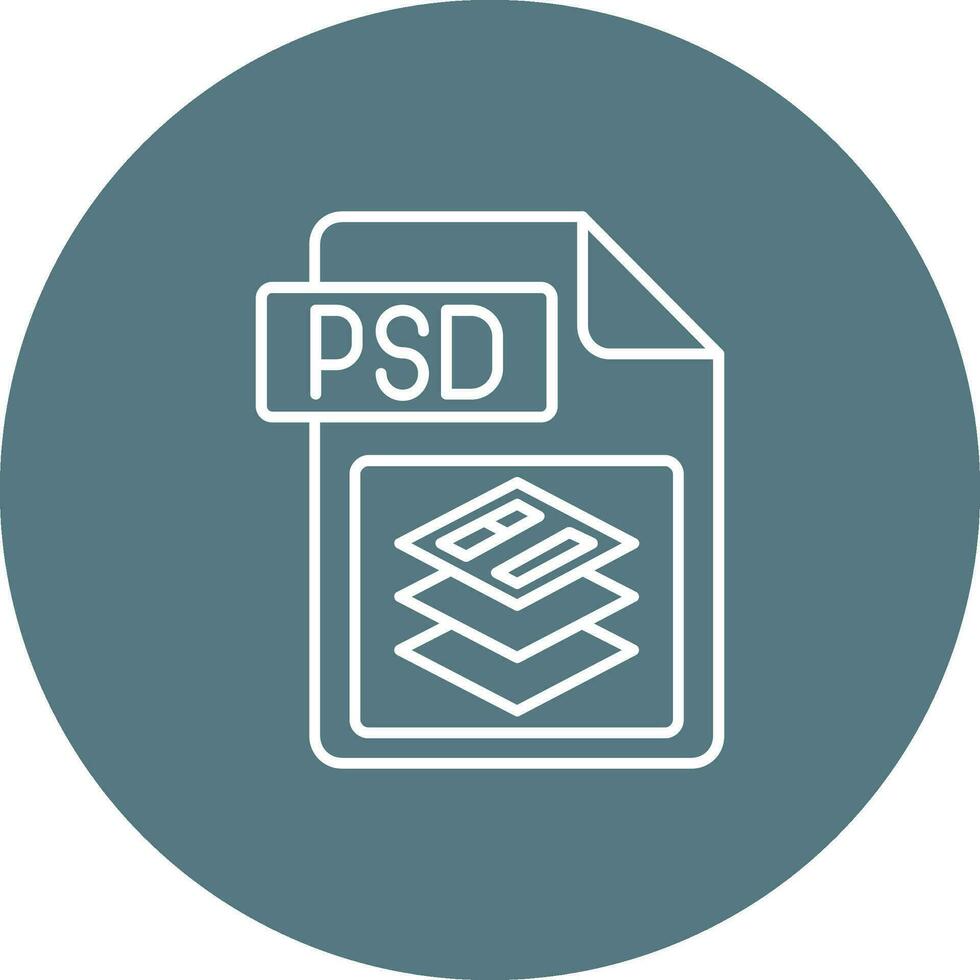 Psd file format Line color circle Icon vector