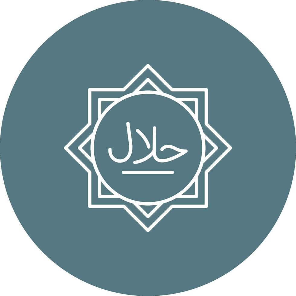 Halal Line color circle Icon vector