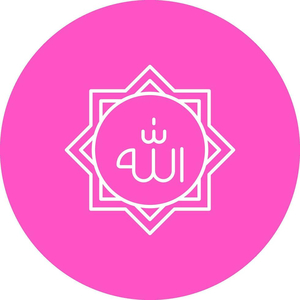 Allah Line color circle Icon vector