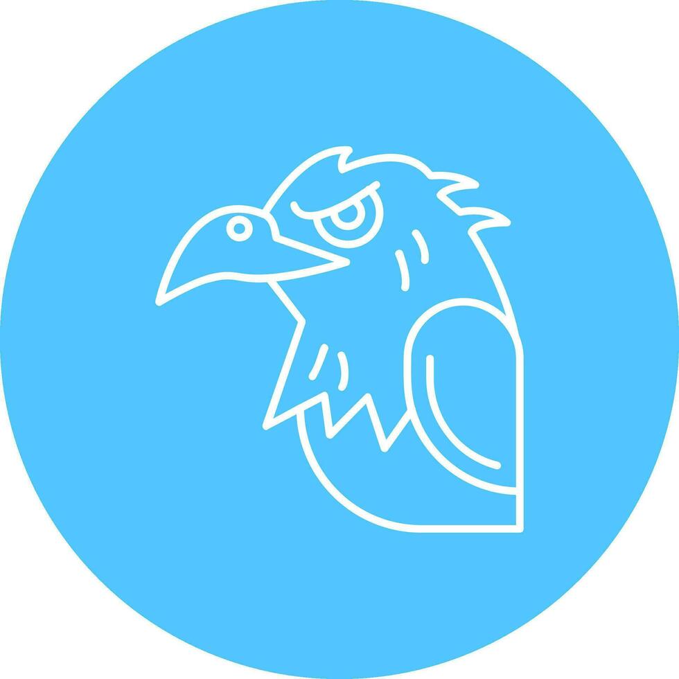 águila línea color circulo icono vector