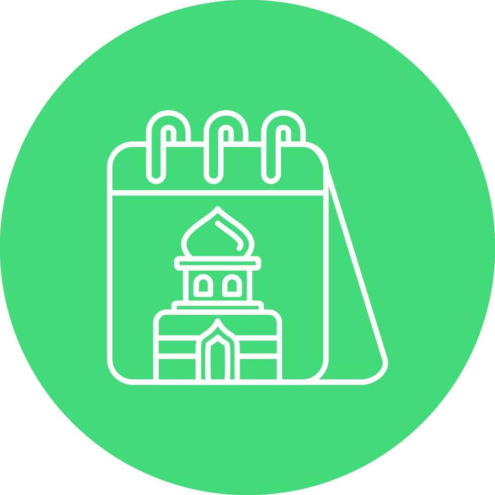 Calendar Line color circle Icon vector