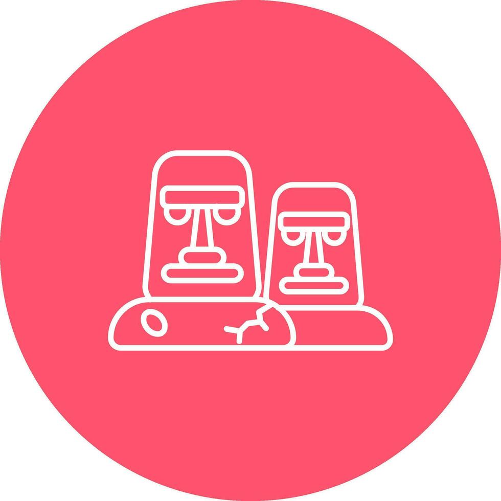 Moai Line color circle Icon vector