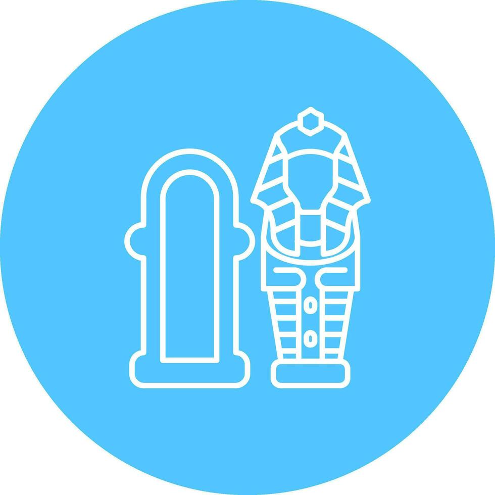 Sarcophagus Line color circle Icon vector