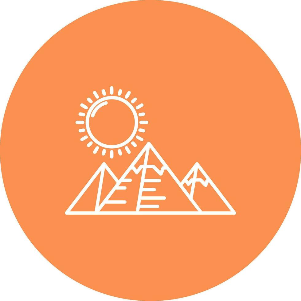 pyramids Line color circle Icon vector