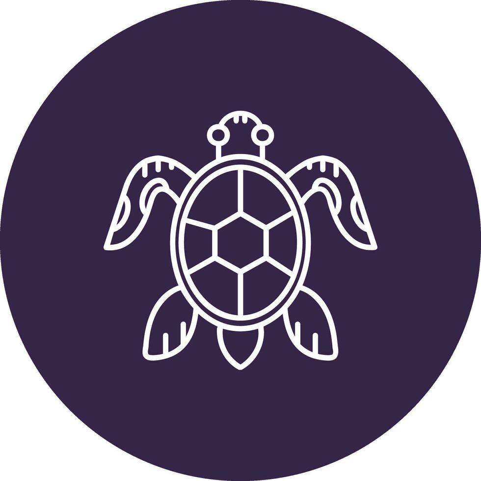 Tortuga línea color circulo icono vector