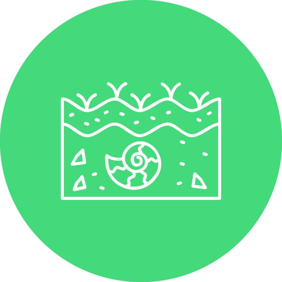 Fossil Line color circle Icon vector