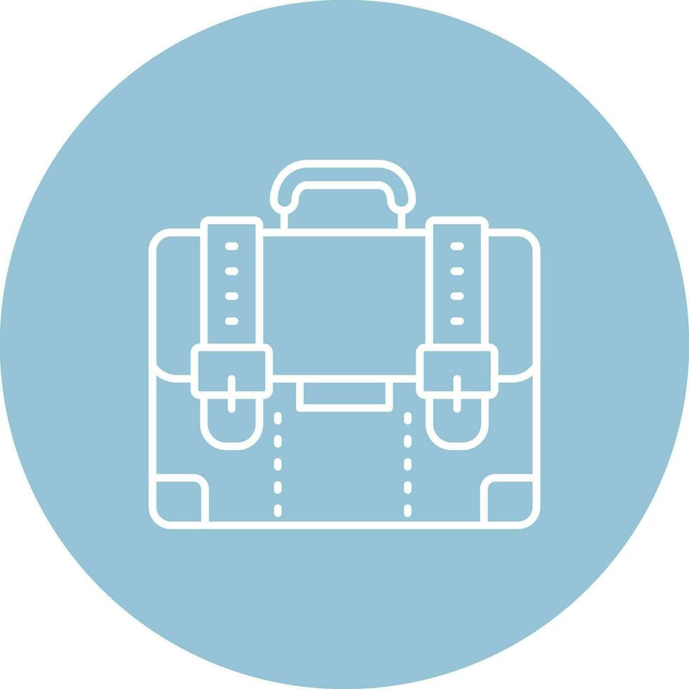 Suitcase Line color circle Icon vector