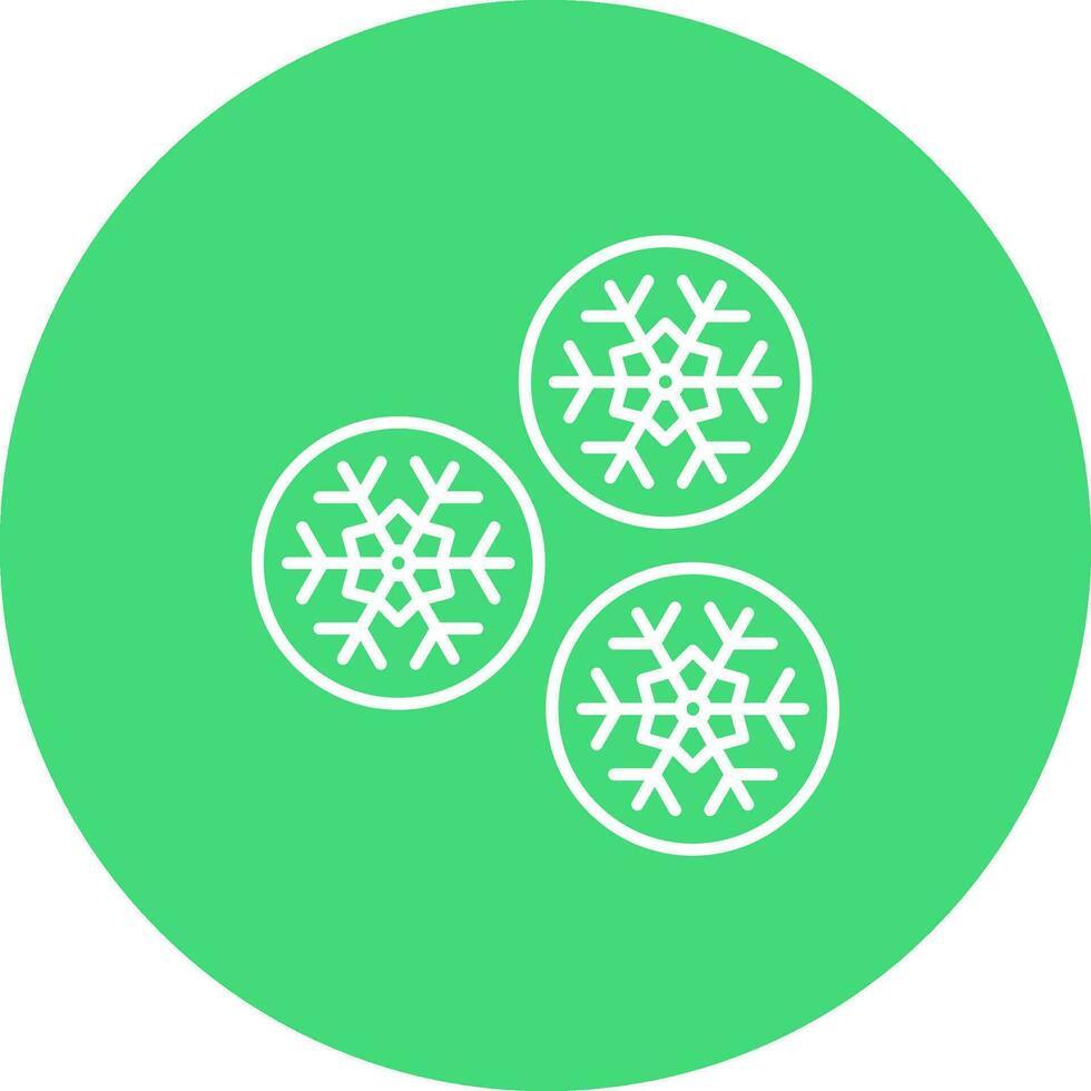 bola de nieve línea color circulo icono vector