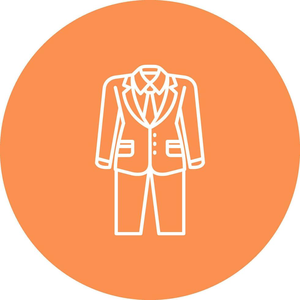 traje línea color circulo icono vector