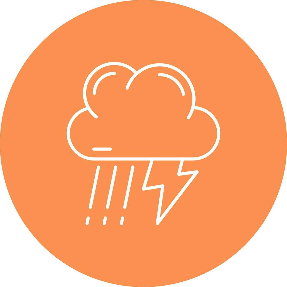 Thunder strom Line color circle Icon vector